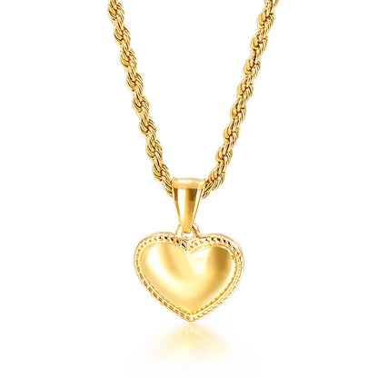 Titanium Steel 18K Gold Plated Heart