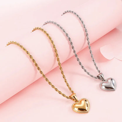 Titanium Steel 18K Gold Plated Heart