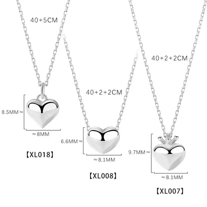 Korean Heart-shape S925 Silver Necklace Wholesale