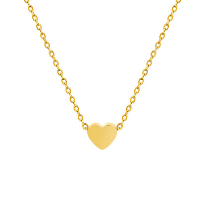 Wholesale Jewelry Simple Style Heart 304 Stainless Steel 18K Gold Plated Plating Necklace