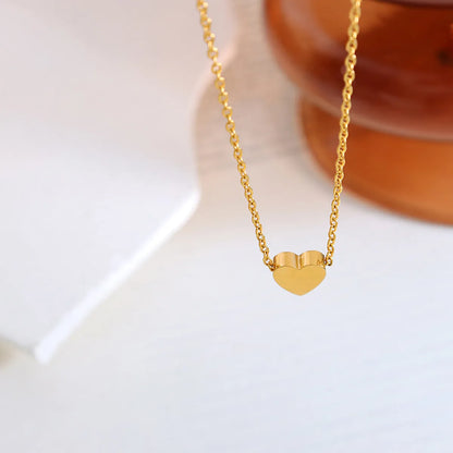 Wholesale Jewelry Simple Style Heart 304 Stainless Steel 18K Gold Plated Plating Necklace