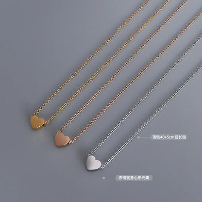 Wholesale Jewelry Simple Style Heart 304 Stainless Steel 18K Gold Plated Plating Necklace