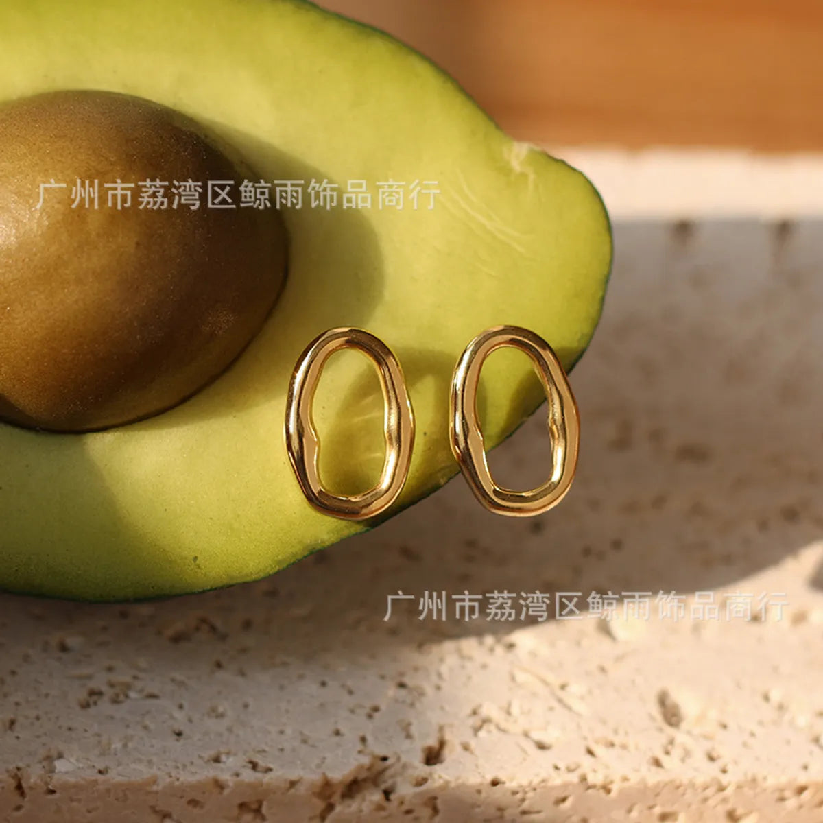 Korean Irregular Sonic Titanium Steel Plated 18k Gold Earrings Wholesale Gooddiy