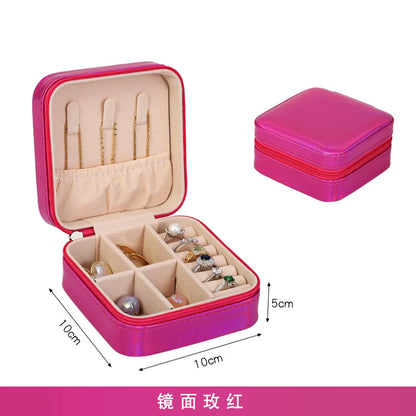 Korean Jewelry Storage Box Small Ring Earrings Jewelry Box Travel Portable Jewelry Box Factory In Stock Wholesale