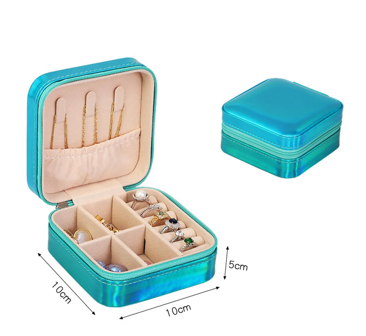 Korean Jewelry Storage Box Small Ring Earrings Jewelry Box Travel Portable Jewelry Box Factory In Stock Wholesale