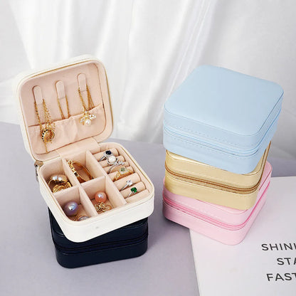 Korean Jewelry Storage Box Small Ring Earrings Jewelry Box Travel Portable Jewelry Box Factory In Stock Wholesale