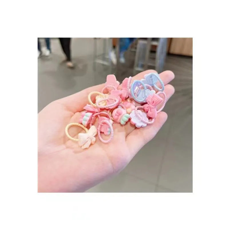 Korean Little Girl Hair Accessories Girl'S Cute Candy Animal Does Not Harm Hair Tie Hair Elastic Hair Rope Hair Ring Set