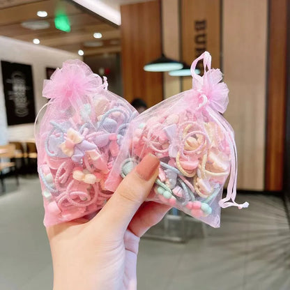 Korean Little Girl Hair Accessories Girl'S Cute Candy Animal Does Not Harm Hair Tie Hair Elastic Hair Rope Hair Ring Set