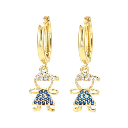 Korean Dongdaemun Earrings Women'S Micro Inlaid Colorful Crystals Boys And Girls Earrings European And American Ornament Earring Accessories Wholesale