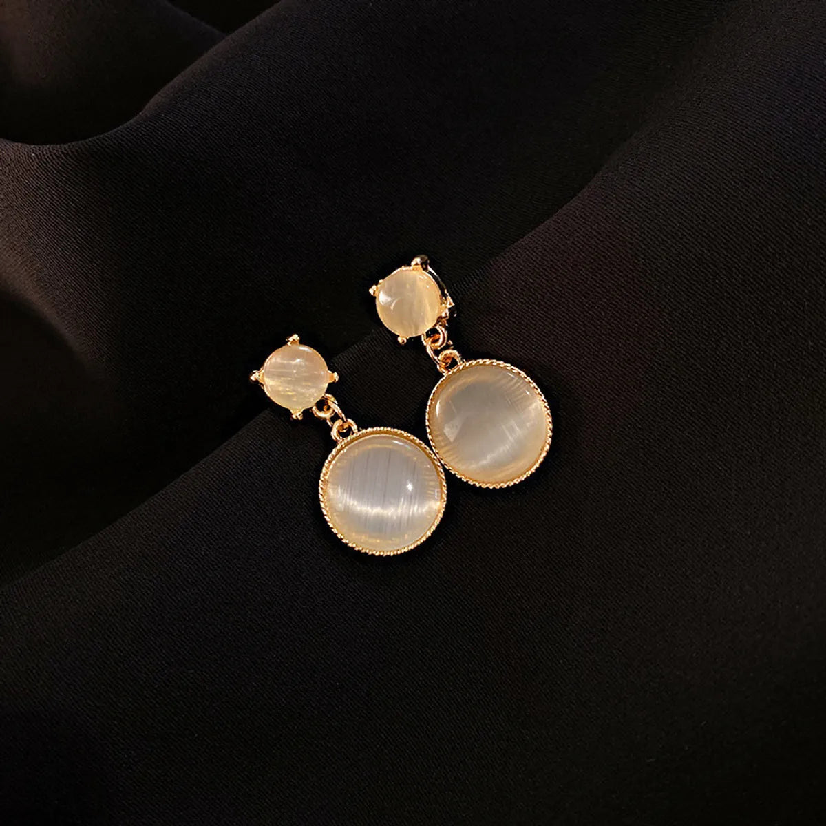 Geometric Alloy Artificial Gemstones Earrings