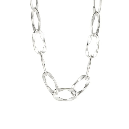 Korean New Ins Special-interest Design Elegant Heavy Industry 925 Sterling Silver Long Circle Geometric Necklace Clavicle Chain Female Wholesale