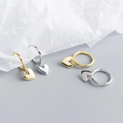 Korean New Simple Heart-shape Silver Earrings Wholesale