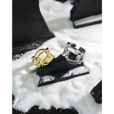 Korean Niche Design Simple Wide Chain S925 Sterling Silver Ring Female Wholesale