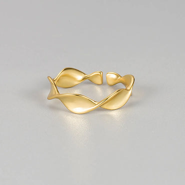 Simple Style Waves Sterling Silver Irregular Rings