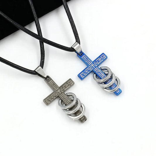 Korean  God Cross Titanium Steel Short Necklace Nhhm132329