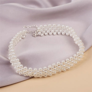 Korean Pearl Woven Choker Wholesale