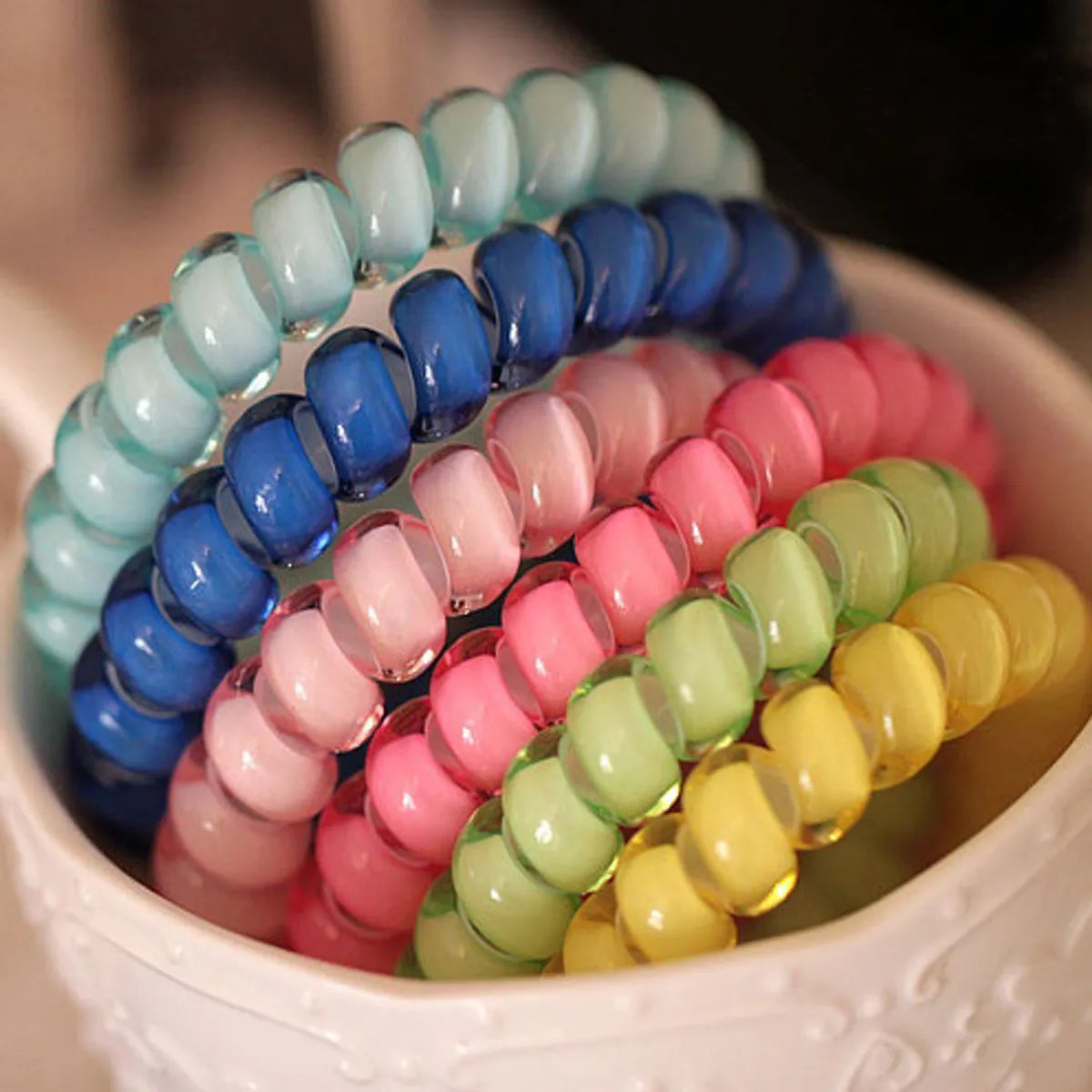 Korean Phone Cord Hair Ring Head Rope Hair Rubber Band Korean Candy-Colored Hair Rope