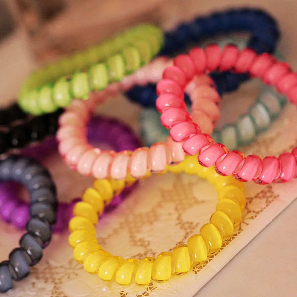 Korean Phone Cord Hair Ring Head Rope Hair Rubber Band Korean Candy-Colored Hair Rope