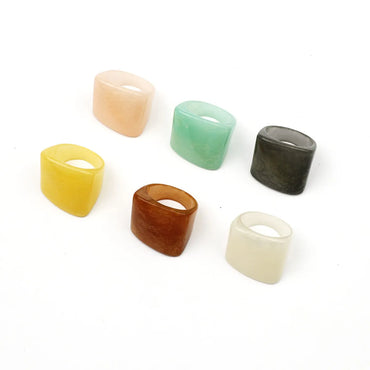 Korean Retro Resin Niche Design Index Finger Ring Fashion Temperament Simple Trend Acrylic Ring