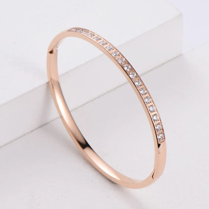 Korean Simple Rhinestone Inlaid Stainless Steel Bracelet Wholesale Gooddiy