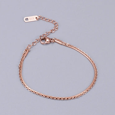 Wholesale Jewelry Heart 304 Stainless Steel Titanium Steel No Inlaid 18K Gold Plated Plating Anklet