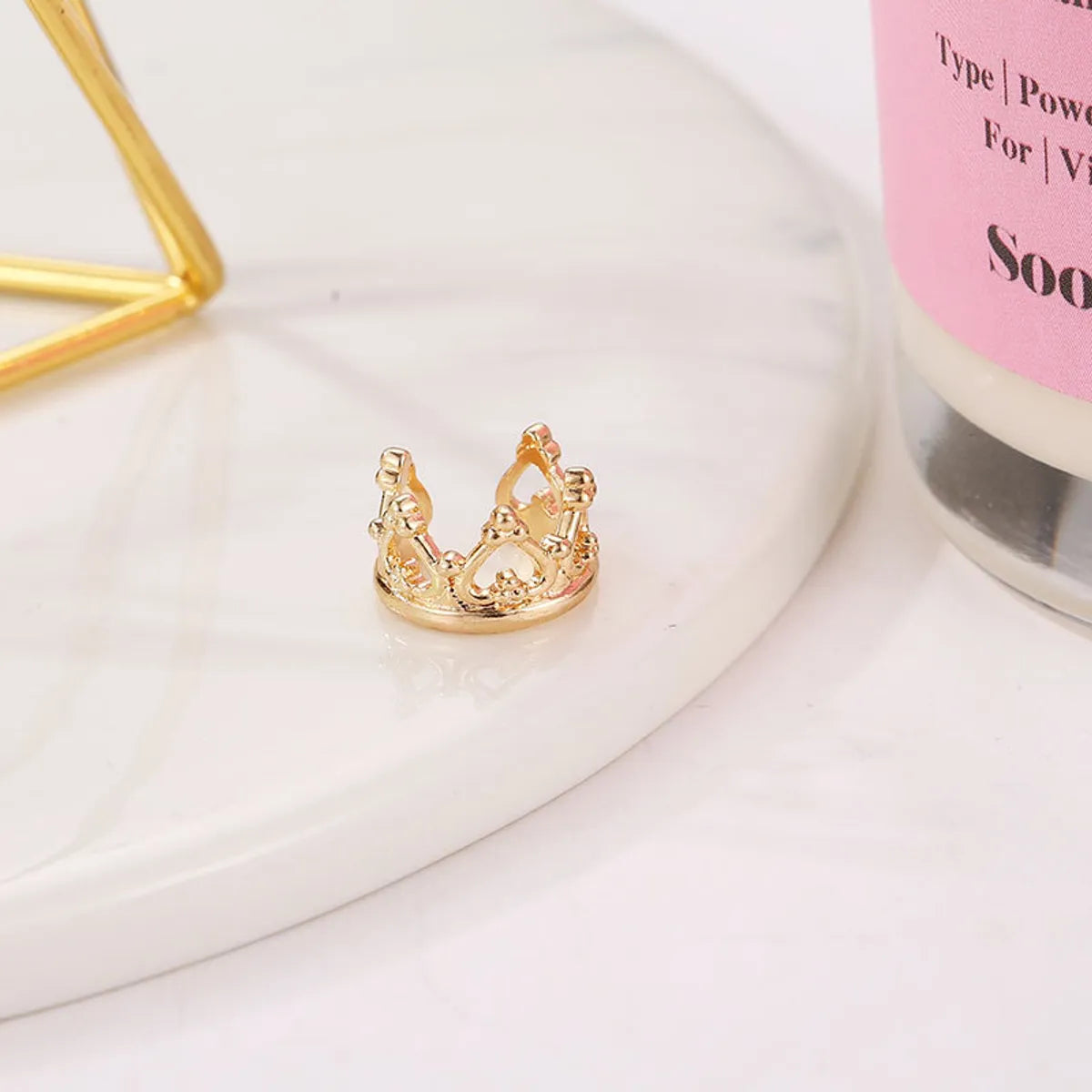 Wholesale Jewelry Simple Style Crown Alloy No Inlaid Plating Earrings