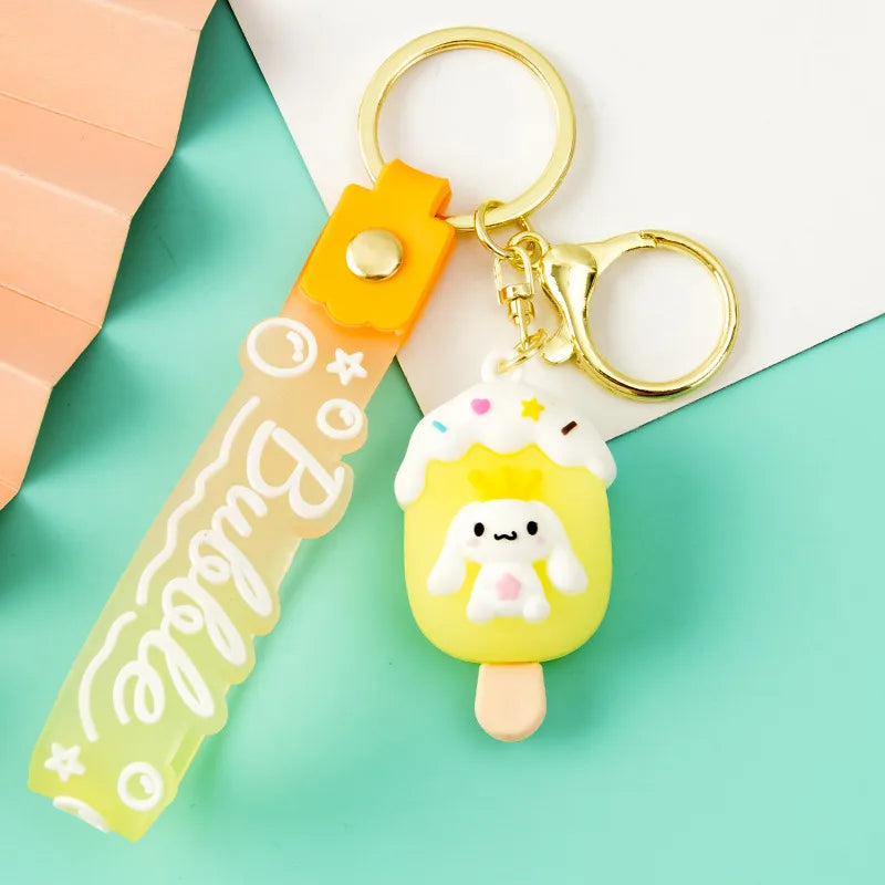 Korean Style Animal Fruit Pvc Unisex Bag Pendant Keychain