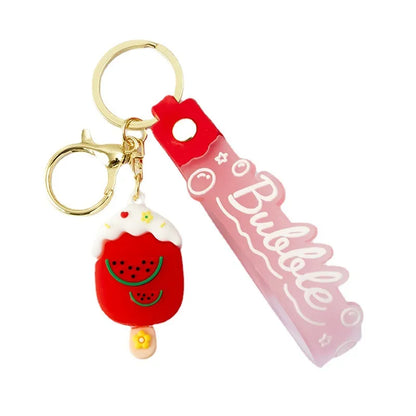 Korean Style Animal Fruit Pvc Unisex Bag Pendant Keychain