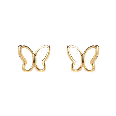 Korean Style Butterfly Titanium Steel Plating Shell Earrings 1 Pair