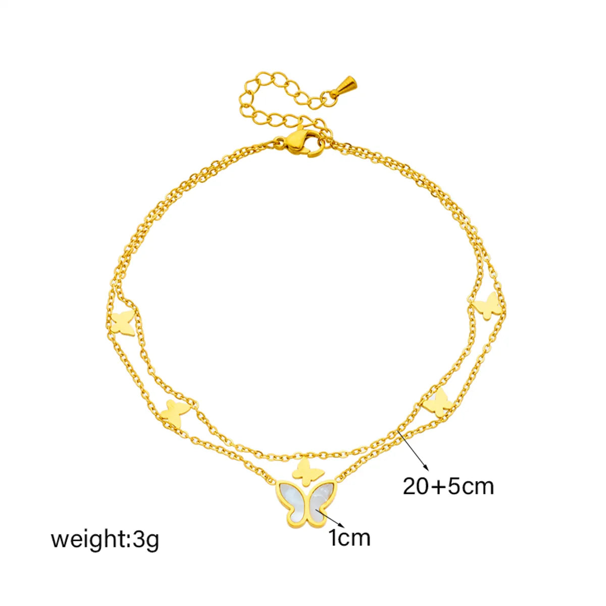 Korean Style Castle Titanium Steel Layered Plating 18k Gold Plated Women's Anklet