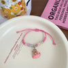 Korean Style Clouds Bear Flower Plastic Polyester Wholesale Drawstring Bracelets