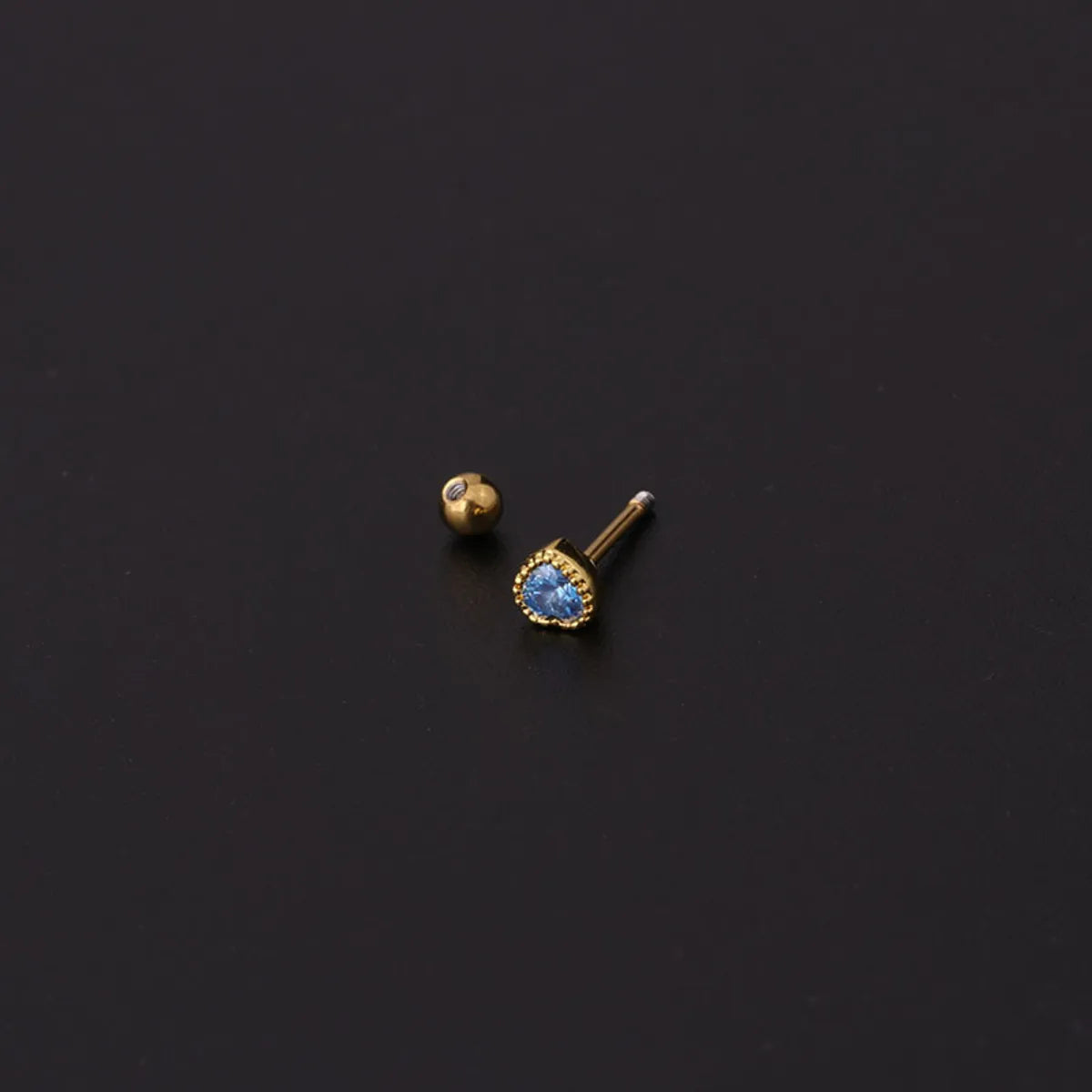 Simple Style Heart Plating Metal Artificial Gemstones Earrings Ear Studs