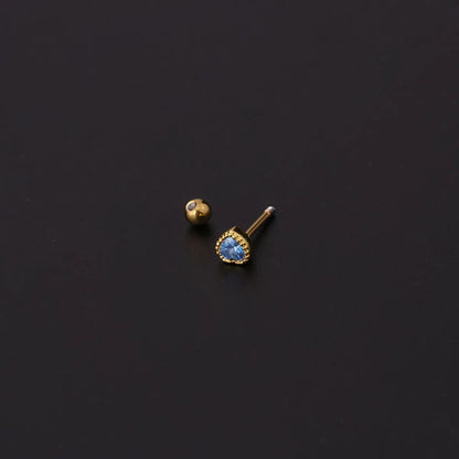 Simple Style Heart Plating Metal Artificial Gemstones Earrings Ear Studs