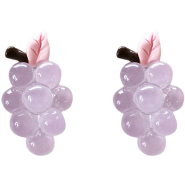 Korean Style Cute Purple Grape Earrings