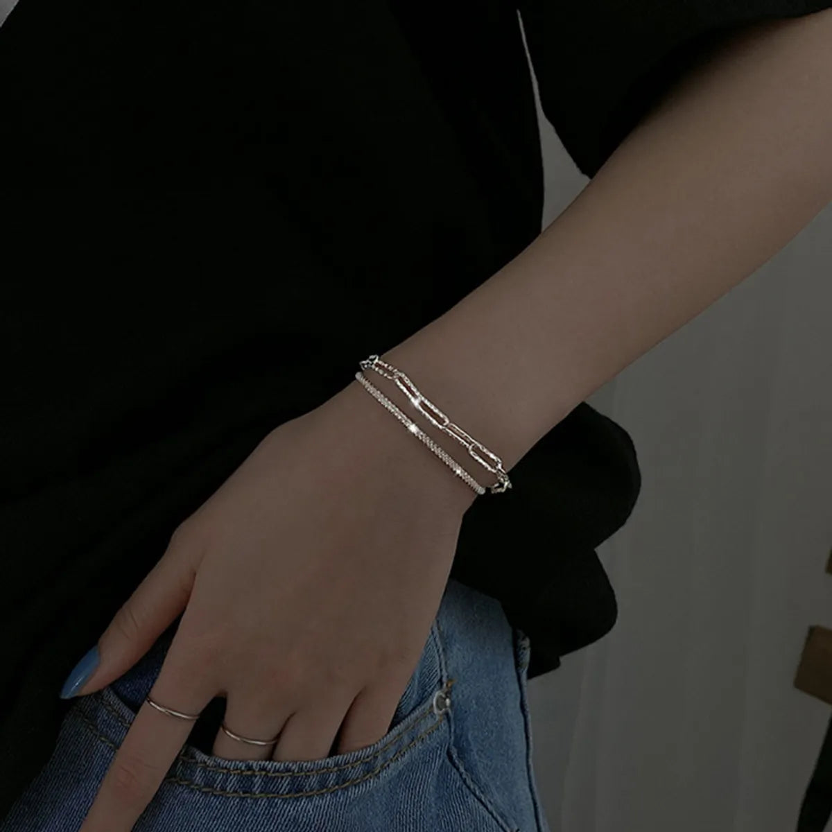 Korean Style Double-layer Stacking Star Bracelet Two-piece Set