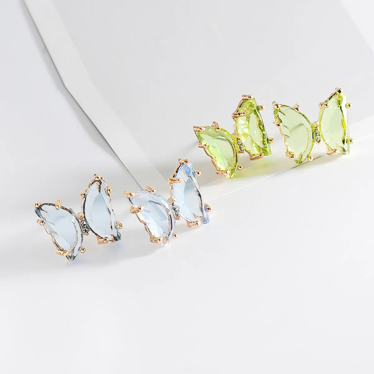 Korean Style Earrings Summer Transparent Butterfly Earrings Simple Crystal Earrings Wholesale Nihaojewelry