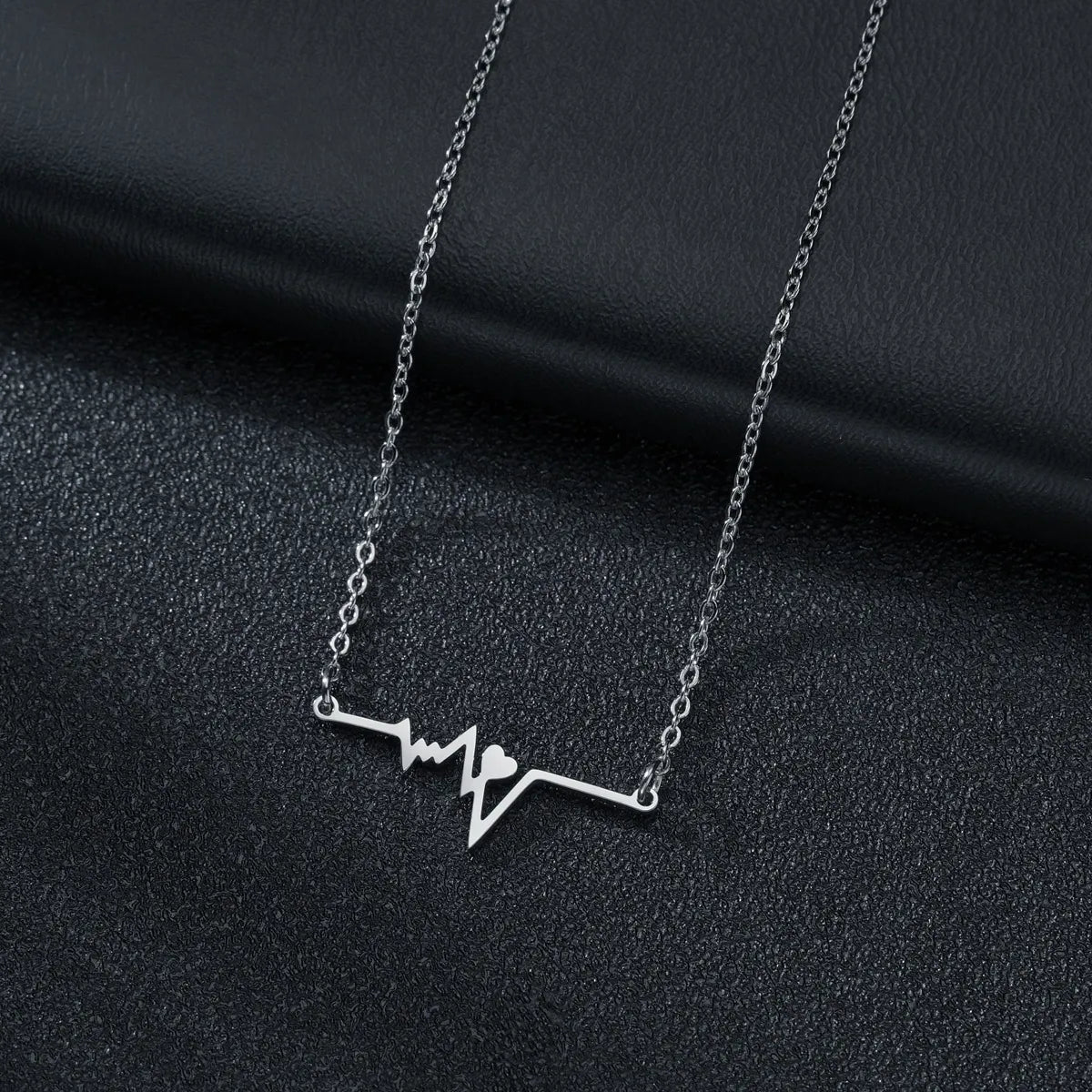 Korean Style Electrocardiogram Stainless Steel Necklace