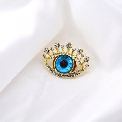 Korean Style Eye Alloy Plating Inlay Artificial Gemstones Women'S Brooches