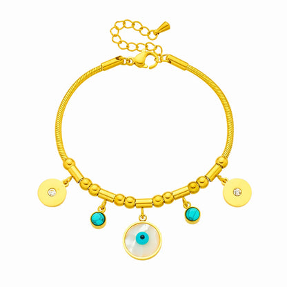 Korean Style Eye Titanium Steel Plating 18k Gold Plated Bracelets