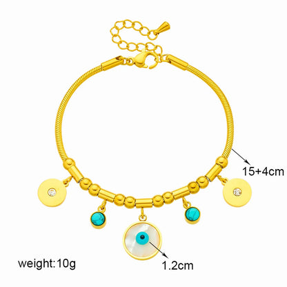 Korean Style Eye Titanium Steel Plating 18k Gold Plated Bracelets