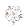 Korean Style Flower Alloy Plating Inlay Rhinestones Pearl Women'S Brooches