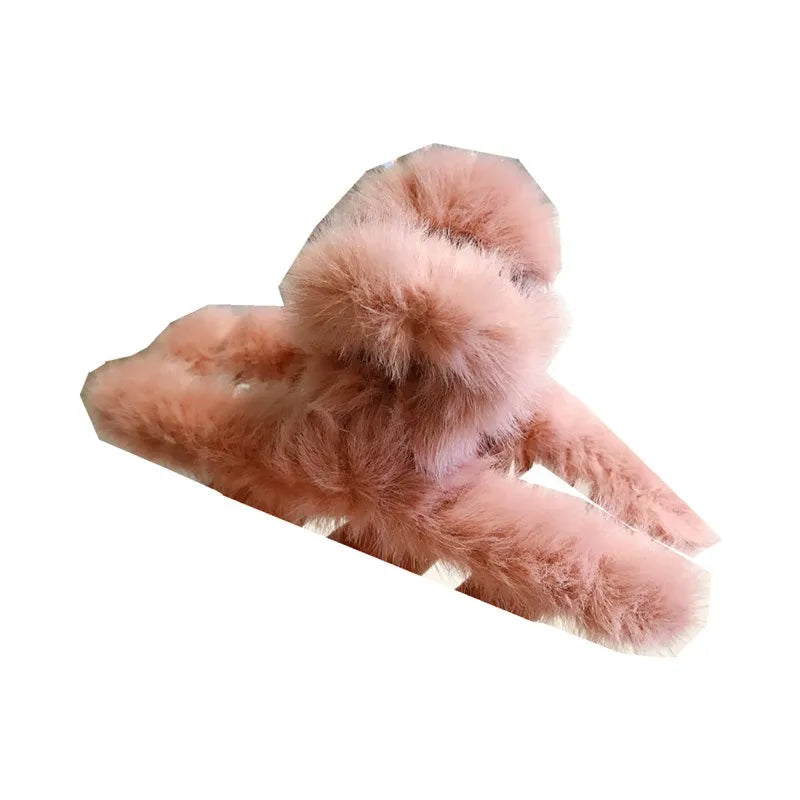 Korean Style Geometric Flannel Plush Hair Claws 1 Piece