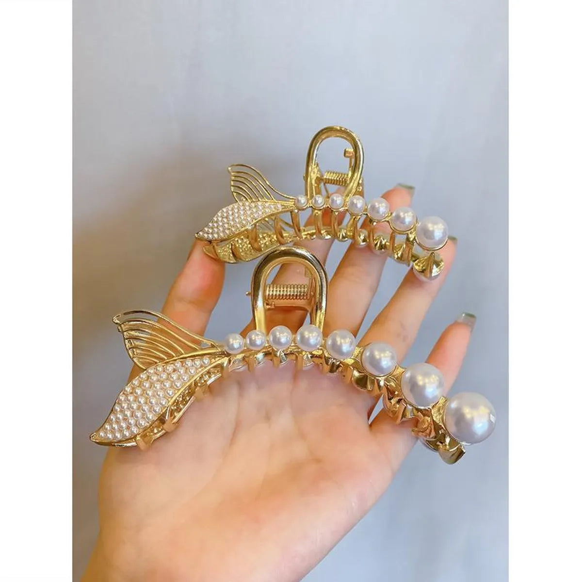 Women'S Korean Style Geometric Metal Metal Artificial Pearls Hair Claws