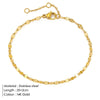 Korean Style Geometric Stainless Steel Plating Inlaid Gold 14K Gold Plated Women'S Anklet