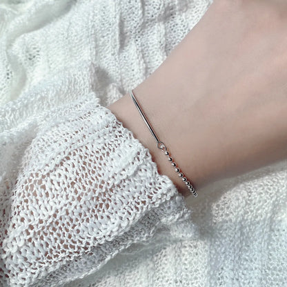 Korean Style Geometric Sterling Silver Bracelets