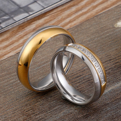 Korean Style Geometric Titanium Steel Rings