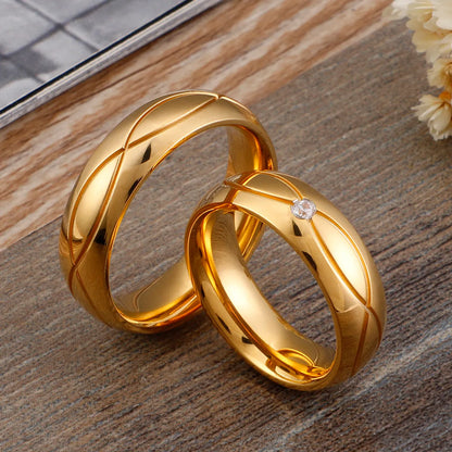 Korean Style Geometric Titanium Steel Rings