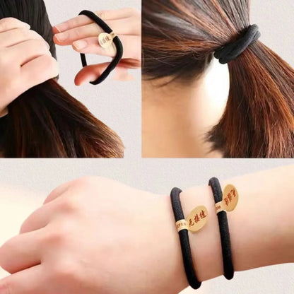 Korean-Style Head Rope Simple  Black Base Thick Nylon High Elastic Seamless Rubber Band Wholesale