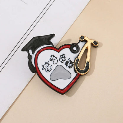 Korean Style Heart Shape Alloy Enamel Women'S Brooches