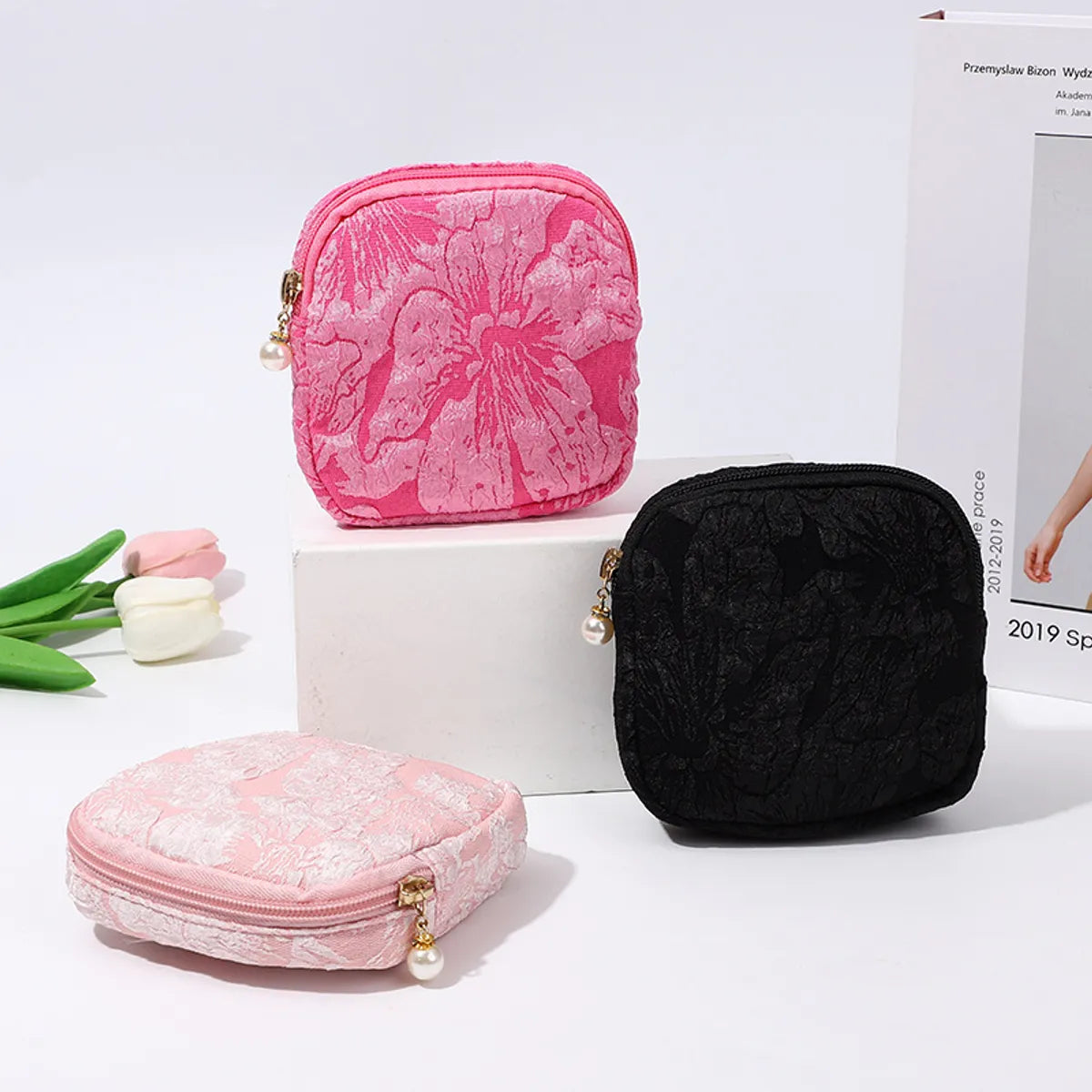 Korean Style High-Looking Sanitary Napkin Storage Bag Portable Canvas Cosmetic Bag Girls' Large Capacity Monthly Bag Wholesale